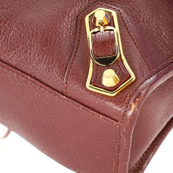 Balenciaga City Classic Metallic Edge Bag Leather Mini Red - Picture 7 of 9